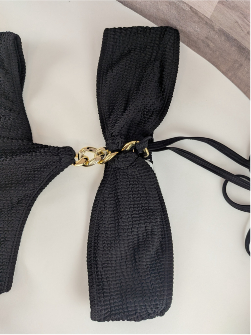Nasty Gal Black Gold Chain One Piece Swimsuit Size 4 - Picture 4 of 6